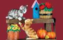 Kitty Cats Fall Harvest Table Decoration Pumpkins 