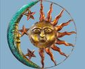 Celestial Wall Art Sculpted Metal Sun Moon & Stars