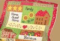 Quilted Home Sweet Home Patchwork Style Throw Blan