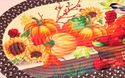 Fall Harvest Braided Accent Rug Pumpkins Sunflower