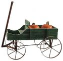 Country Green Rustic Wooden Garden Wagon Decorativ