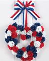 Red White & Blue Carnations Heart Shaped Rattan Wr