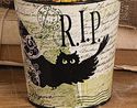 Decorative Halloween Pails w Bats Ravens Crow Vint