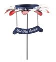 Bird Feeder Garden Stake God Bless America Banner 