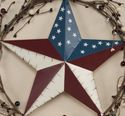 Country Barn Star & Berries Twig Wreath Patriotic 