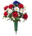 Patriotic Graveside Memorial Bouquet Re-usable Vas