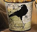 Decorative Halloween Pails w Bats Ravens Crow Vint