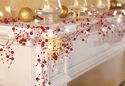 Lighted Berry Garland Red Acrylic Beads w/White Li