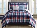 Nautical Navy Blue, Red and White Plaid 5 Piece Co