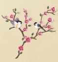 Metal Cherry Blossom Branches & Song Birds Wall Ar