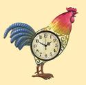 Country Rooster Design Metal Kitchen Wall Clock