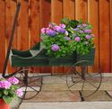 Country Green Rustic Wooden Garden Wagon Decorativ