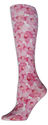 Womens New Pink Floral Knee High Trouser Socks Dre