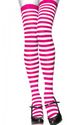 Sexy Womens New White Thigh High Pink Stripe Over 