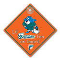 Miami Dolphins Fan Car Window Baby On Board Sign I