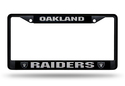Oakland Raiders Black Chrome License Plate Frame