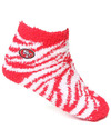 San Francisco 49ers Fuzzy Sleep Socks, Zebra Strip
