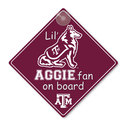 Texas A&M Aggies Car Window Baby On Board Sign Inf