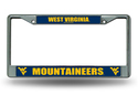 WVU West Virginia Mountaineers Chrome License Plat