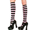 Womens New Black Pink Stripe Skull Crossbone Knee 