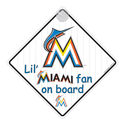 Miami Marlins Fan Car Window Baby on Board Sign In