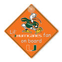 Miami Hurricanes Car Window Baby on Board Safety S