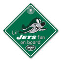 New York Jets Fan Car Window Baby On Board Sign In