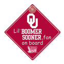 Oklahoma Sooners Fan Car Window Baby on Board Sign