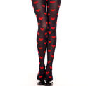 New Sexy Womens Black Red Pantyhose Heart Valentin