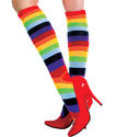 Womens New Rainbow Stripe Knee High Socks