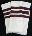 Womens Mens New White Knee High Tube Socks Maroon 