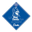 Duke Blue Devils Fan Car Window Baby on Board Sign