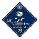 St Louis Rams Fan Car Window Baby On Board Sign In