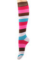 Womens New Blue Pink Brown Rainbow Stripe Knee Hig