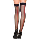 Sexy Womens New Black Fishnet Thigh High Double Re