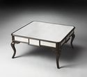 Cocktail table Hardwood w/ Silver Mirror Finish Ne