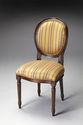 Striped Classic Side Chair Traditional Dark Cherry