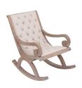 Vintage French Country Style Fabric Wood Rocker Ch