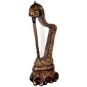 Harp-Shaped Floor Lamp w/ Golden Finish Home Decor
