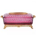 Crystal Tissue Holder Hand Cut Full Lead on Gold L