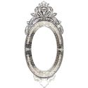 Oval Mirror Venetian Style 48" Tall 4' Glass Borde