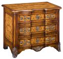 Solid Walnut Nightstand w/ Ash Burl Veneer & Brass