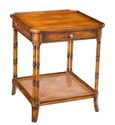 Tropical Style Lamp Table W/ Shelf Walnut Finish F