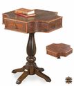 Stuttgart Leather Octagonal Accent Table Handcarve
