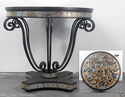 Accent Table Mediterranean Glass & Iron Pedestal C