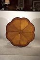 Pedestal Table Clover Inlaid Top Maple Drawers in 