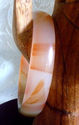 Natural Hand Carved Jade/Agate Bangle/inside diam 