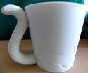 White Kitty Tail Ceramic Coffee Cup/8 oz
