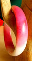 Natural Hand Carved Pink & White Jade/Jadeite Bang