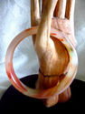 Natural Hand Carved Jade/Agate Bangle/inside diam 
